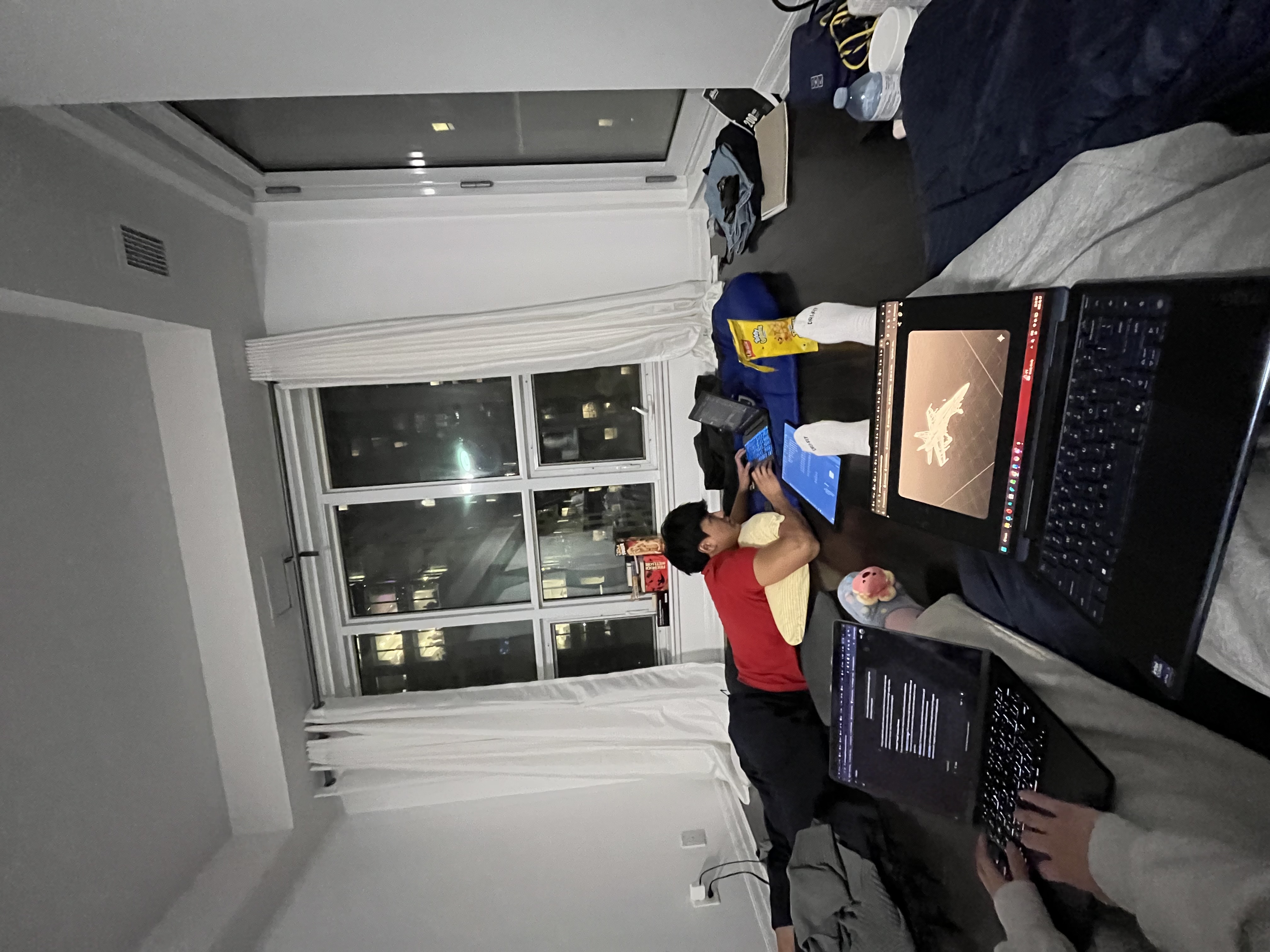 Late-night hackathon grind